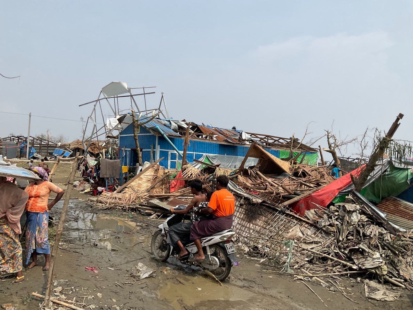  مخيم تاي تشونغ للنازحين الذي دمره الإعصار في سيتوي، بولاية راخين، ميانمار.