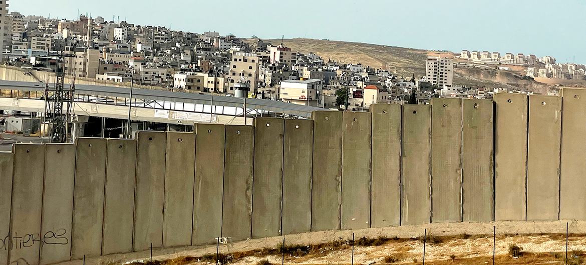 El muro de separación en Cisjordania.