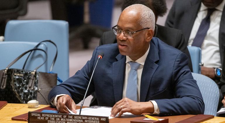 El-Ghassim Wane, Special Representative of the Secretary-General and Head of the UN Stabilization Mission in Mali (MINUSMA), briefs the Security Council (file photo).