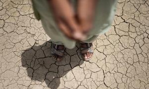 A child stands outside the UNICEF TLC in Basti Shahnawaz Chang GPS Mud Haji Haibton, District Rajanpur, Punjab province.