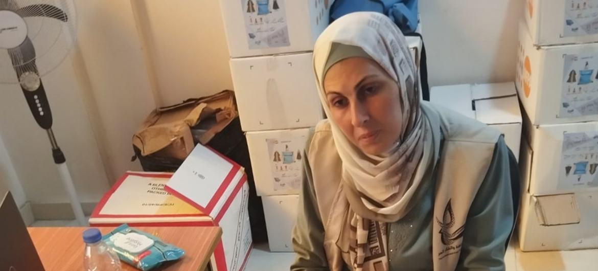 Suhair who works at a safe space for women and girls in Gaza's central Deir El-Balah Governorate. Suhair who works at a safe space for women and girls in Gaza's central Deir El-Balah Governorate.