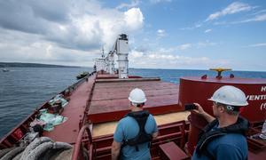 The first shipment of over 26,000 tons of Ukrainian food under the Black Sea Grain Initiative, cleared to proceed towards its final destination in Lebanon.