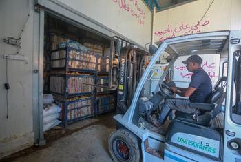 A business owner in Gaza who benefitted from an FAO Multi-donor Agribusiness Programme.  The ILO is seeking $20 million to aid the stricken Gaza job market following the ongoing conflict (file photo).