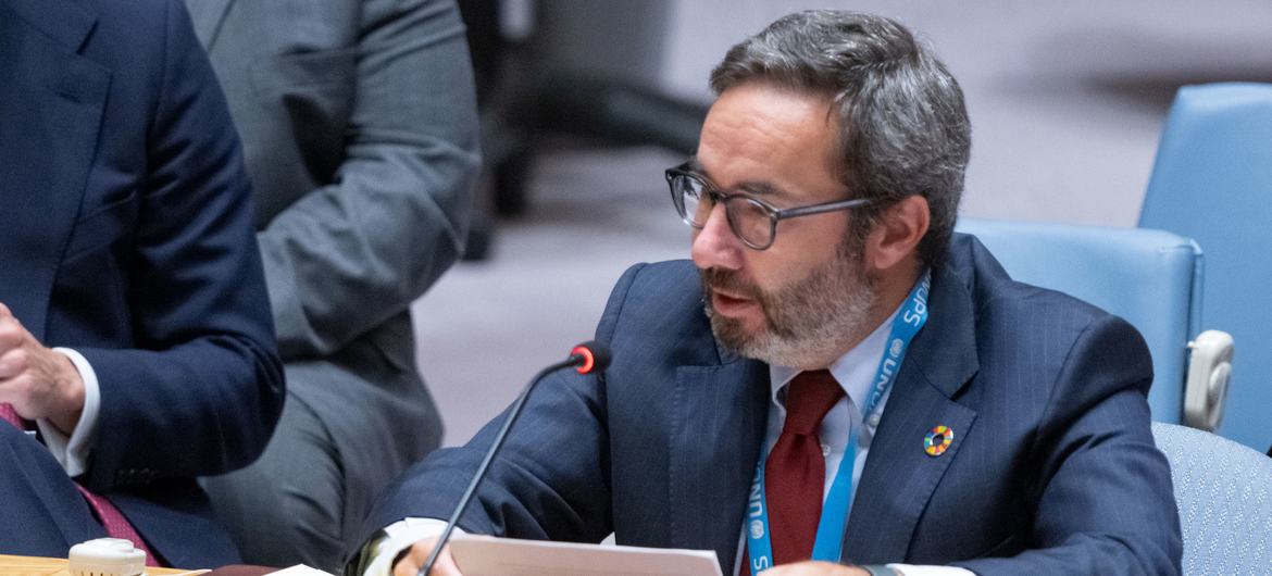 Jorge Moreira da Silva, Directeur exécutif du Bureau des Nations Unies pour les services d'appui aux projets (UNOPS), informe le Conseil de sécurité sur la situation à Gaza.