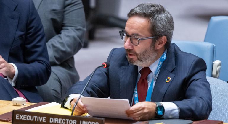 Jorge Moreira da Silva, Diretor Executivo do UNOPS, informa o Conselho de Segurança da ONU sobre a situação no Oriente Médio e em Palestina.
