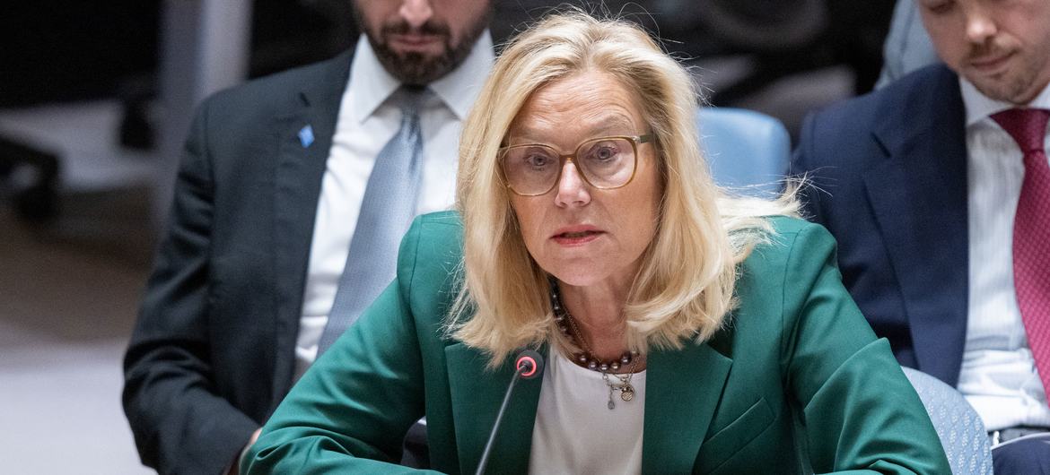 Sigrid Kaag, Senior Humanitarian and Reconstruction Coordinator for Gaza briefs the Security Council meeting on the situation in Gaza.