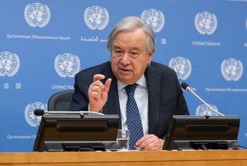UN Secretary-General António Guterres speaking at a press conference at the UN Headquarters, in New York. (file photo)