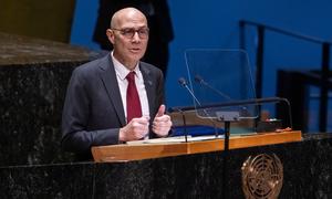 Volker Türk, UN High Commissioner for Human Rights, addressing a General Assembly meeting. (file)