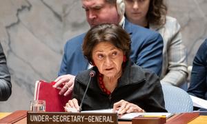 Rosemary DiCarlo, Under-Secretary-General for Political and Peacebuilding Affairs, addresses the Security Council (file)