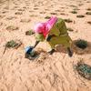 Una mujer riega las hortalizas en un huerto creado en un terreno anteriormente degradado en Ouallam (Níger).