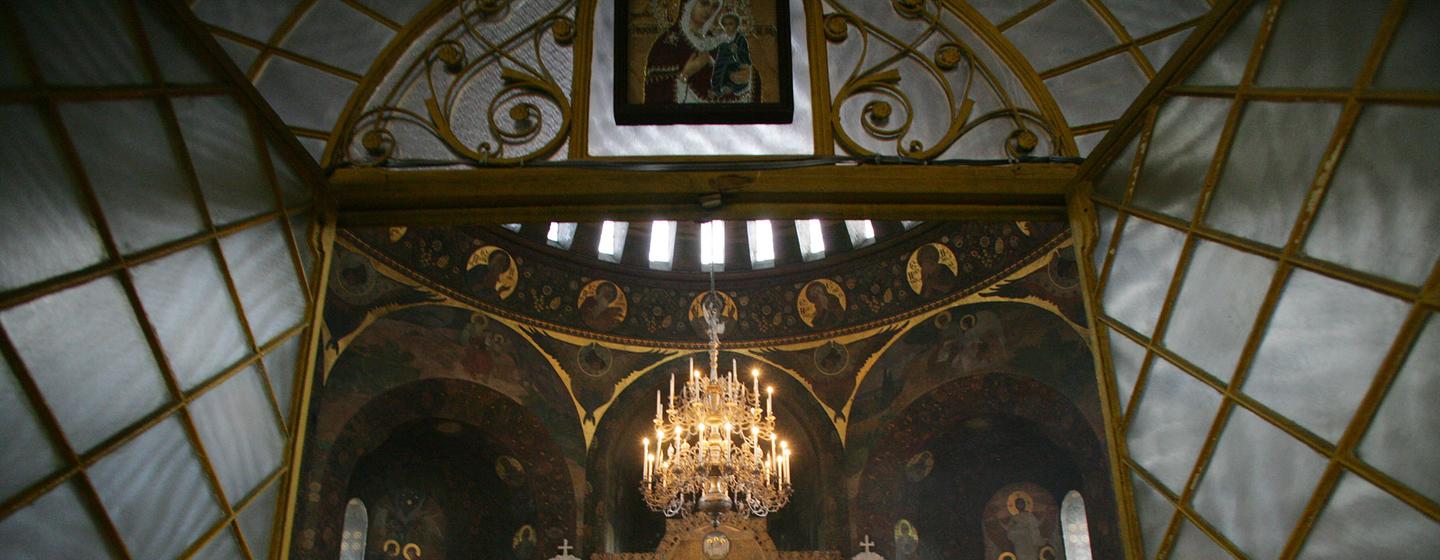 Une messe dominicale célébrée dans l'église de Kyïv-Pechera Lavra, à Kyïv, en Ukraine. (archives)