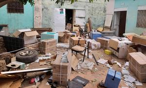 An aid office, which stored immunizations, medicines and other cold-chain items, after it was raided amidst the ongoing conflict in west Darfur. (April 2023)