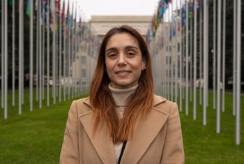 Italian actress Cristiana Dell'Anna attends the showing of her latest film "Cabrini" at UN Geneva, Switzerland.