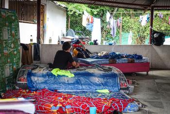 People who have fled armed conflict seek refuge at a temporary shelter in Catatumbo region of northeastern Colombia.