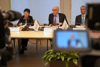 Верховный комиссар ООН по правам человека Фолькер Тюрк на пресс-конференции в Астане. 