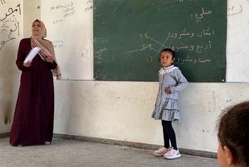 مارس 2025: أحد مراكز التعليم المؤقتة في قطاع غزة