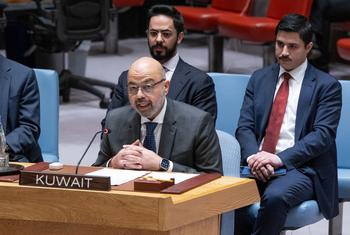 من الأرشيف: السفير طارق البناي، المندوب الدائم للكويت لدى الأمم المتحدة، يتحدث في جلسة مجلس الأمن بشأن الوضع في الشرق الأوسط (سوريا).