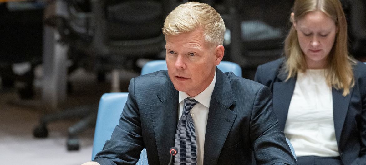 Hans Grundberg, l'Envoyé spécial de l'ONU pour le Yémen, devant le Conseil de sécurité.