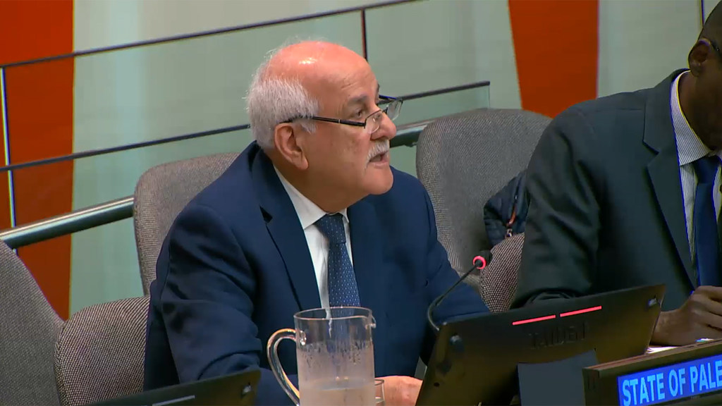 السفير رياض منصور، المراقب الدائم لدولة فلسطين لدى الأمم المتحدة.