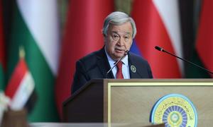 António Guterres se dirige a la Liga Árabe.