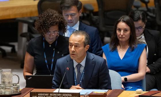 Khaled Khiari, Assistant Secretary-General for the Middle East at the department of political affairs, briefs the Security Council on the situation in Syria.