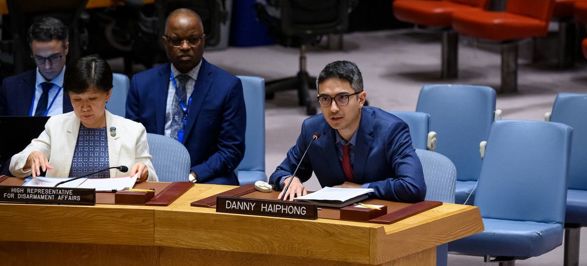 United States journalist Danny Haiphong, addresses the Security Council meeting on threats to international peace and security.