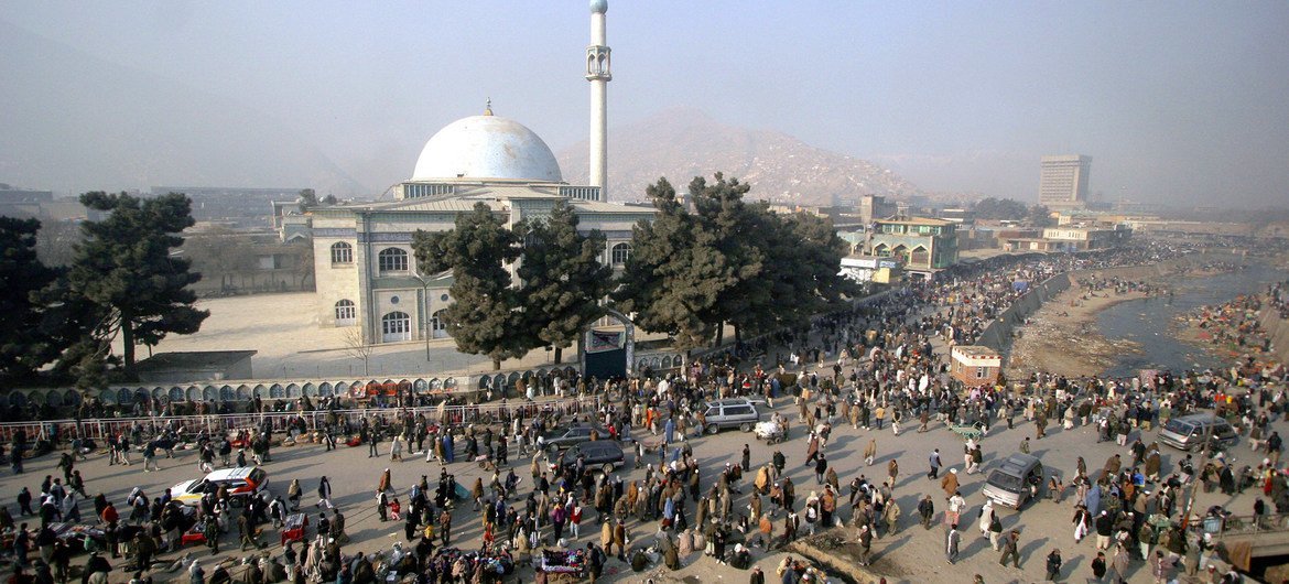 افغانستان کے دارالحکومت کابل کا ایک منظر۔