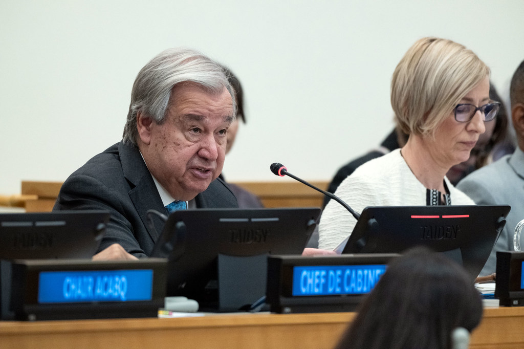 Le Secrétaire général António Guterres informe la Cinquième Commission du projet de budget programme pour 2026.
