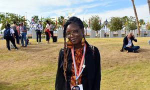 Ina Maria Shikongo, ativista indígena da Namíbia na COP27 em Sharm El-Sheikh, Egito.