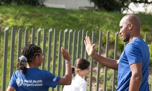 WHO Goodwill Ambassador Didier Drogba, a supporter of the UN-backed #BringTheMoves campaign, which encourages youngsters to be active.