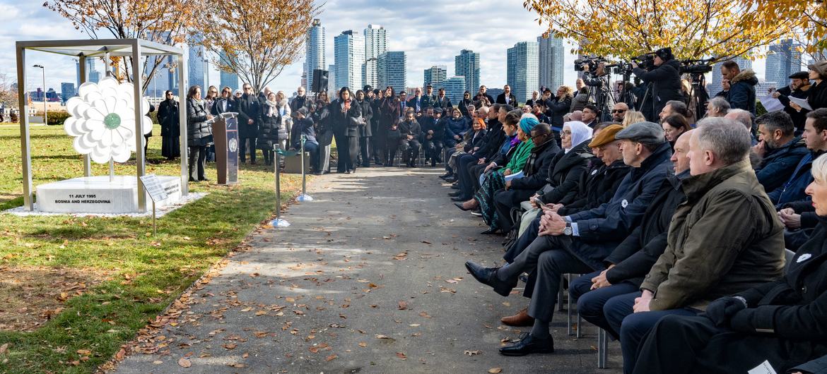 Participants attend the dedication of the 