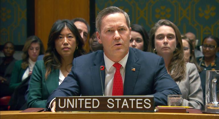 US Ambassador Mike Waltz addresses the UN Security Council meeting on a resolution authorizing a Board of Peace and an International Stabilization Force in Gaza.