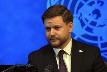 Заместитель руководителя Федерального агентства РФ по делам молодежи Егор Литвиненко в студии ООН.
