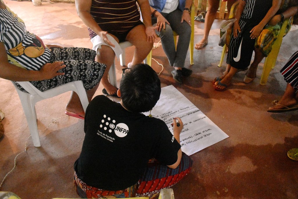 Mujeres indígenas brasileñas debaten sobre la violencia de género en un taller del Fondo de Población..
