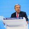 Secretário-geral da ONU, António Guterres, discursa no Fórum Econômico Mundial, em Davos, na Suíça.