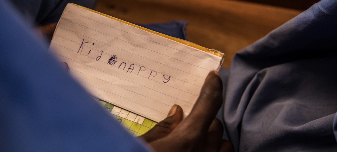 A school child in Nigeria expresses fear at being kidnapped.  