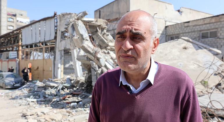 Amjad Shava, directeur van de Palestijnse niet -overheidsorganisatie Network in Gaza Strip.