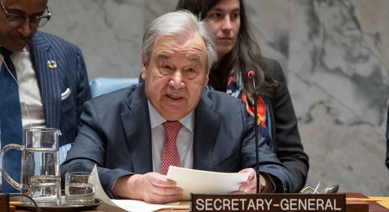 Secretary-General António Guterres addresses the Security Council meeting on maintenance of international peace and security with a focus on practicing multilateralism, reforming and improving global governance.