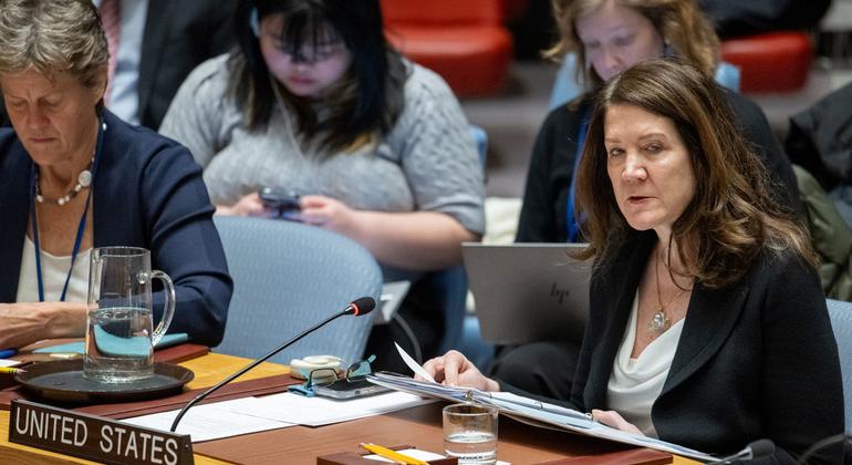 US Deputy Permanent Representative Dorothy Shea addresses the Security Council meeting on maintenance of international peace and security with a focus on practicing multilateralism, reforming and improving global governance.