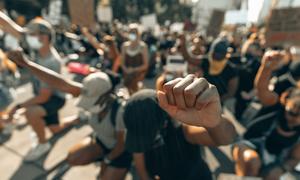 Manifestación contra la discriminación racial en el Estado de Carolina del Norte, en Estados Unidos.