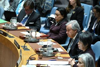 यूएन महासचिव एंतोनियो गुटेरेश, सुरक्षा परिषद में परमाणु निरस्त्रीकरण व अप्रसार पर एक बैठक में शिरकत कर रहे हैं.