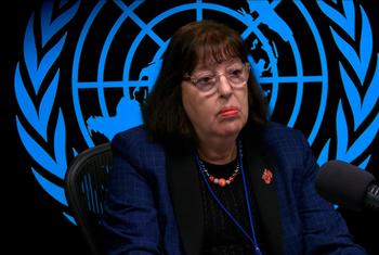 La représentante spéciale des Nations unies pour les enfants et les conflits armés, Virginia Gamba, lors d'un entretien sur Haiti dans les studios d'ONU Info.