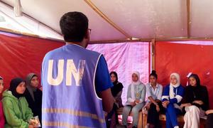 Ajith Sunghay, Director of OHCHR in the Occupied Palestinian Territory, and students in Deir El-Balah, in central Gaza, talk about human rights.