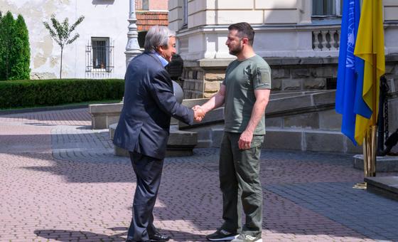 اقوام متحدہ کے سیکرٹری جنرل انتونیو گوتیرش نے یوکرین کے صدر ولادیمر زیلنسکی سے لوویو میں ملاقات کی۔