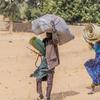 Aid is distributed to displaced families who fled violence in Nigeria and have settled in Niger. (file)