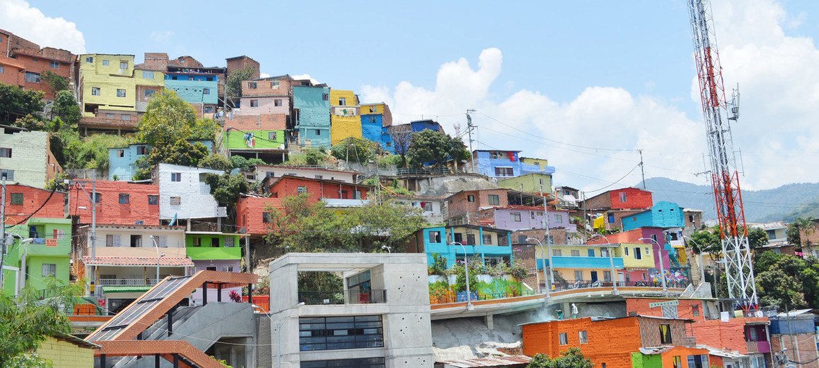 Comuna 13 is a hillside community in Medellín, Colombia.