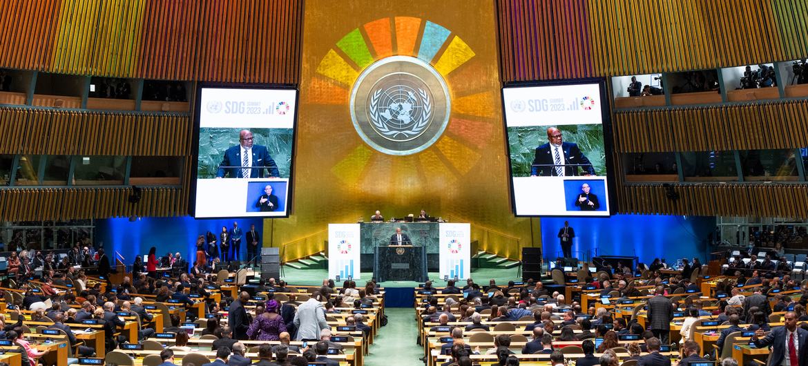 The SDG Summit gets underway in the General Assembly hall at UN Headquarters in New York.