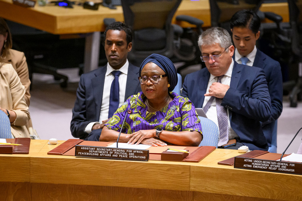 Martha Pobee, Assistant Secretary-General for Africa, briefs the Security Council on the situation in Sudan.