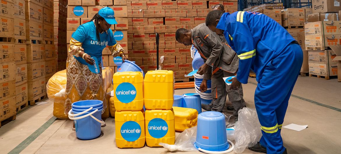 Emergency aid is prepared for delivery to Kasaï province in response to the recently declared Ebola virus disease outbreak in DR Congo.