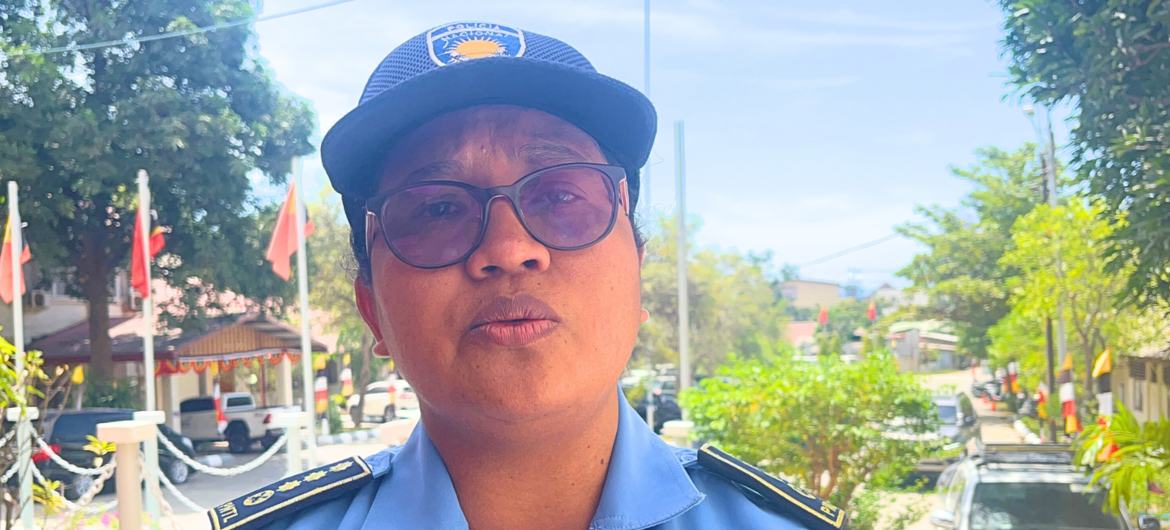 Natércia Martins, a Timorese police officer, and former UN member of staff.